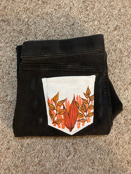 Fall Leaves - Painted Jeans - Painted Denim