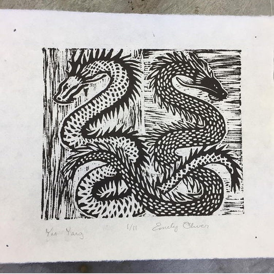 Yin Yang Dragons print