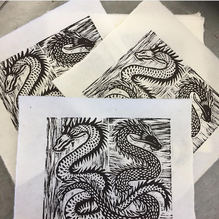 Yin Yang Dragons print